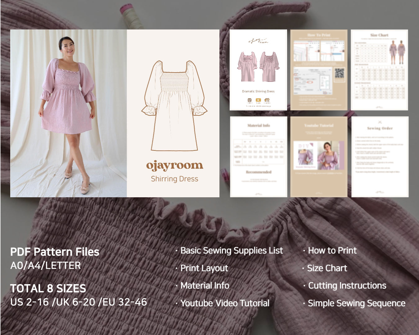 Dramatic Shirring Dress