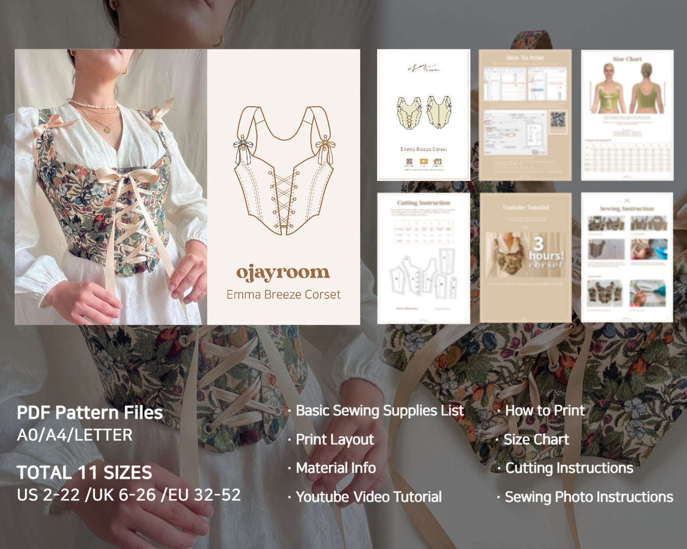 Emma Breeze Corset PDF Pattern