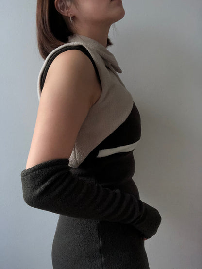 Knit Dress with Sleeve Warmer