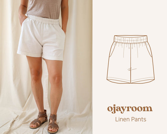 Linen Elastic Band Pants