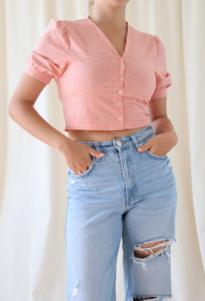 V-neck Crop Shirt