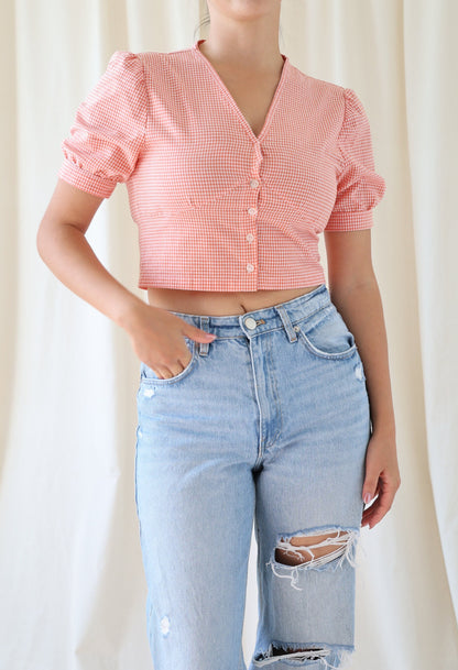 V-neck Crop Shirt